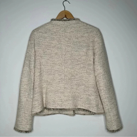 Helene Berman London Cream Tweed Fringe Blazer Size Medium - Picture 11 of 13